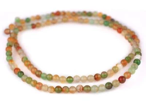 Round Rainbow Agate Beads 6mm Multicolor Gemstone 15 Inch Strand - Picture 1 of 1