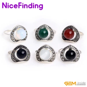 Surtido de Piedras Gemas Anillo Corazón de Plata Marcasita Moda Joyería Regalo EE. UU. #7-#9 - Imagen 1 de 44