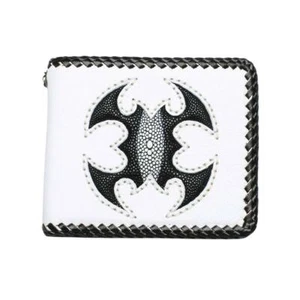 White Leather Scorpion Stingray Biker Wallets - Picture 1 of 11