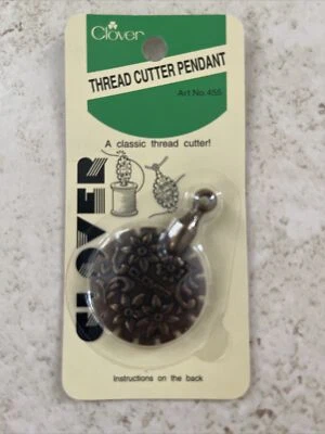 Antique Gold Finish Flowers Clover Needlecraft Japan Thread Cutter Pendant #455 - Image 1 of 4