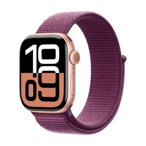 Apple Watch Series 10 42mm GPS Rose Gold Case w Plum Sport Loop MWWK3LW/A 2024 - Picture 1 of 2