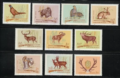 Hungría 1964 MNH Mi 2079-2088 Sc 1626-1635 cazadores húngaros y sus capturas ** Foto 1 de 2