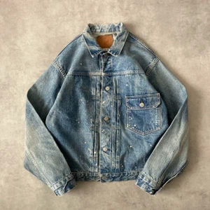 Chaqueta de mezclilla orSlow 1er tipo L ribete trasero en T pintura lavado 506XX Japón - Imagen 1 de 14