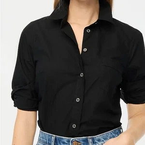 J.Crew Petite button-up cotton-blend poplin shirt in signature fit Size PL AL530 - Picture 1 of 5