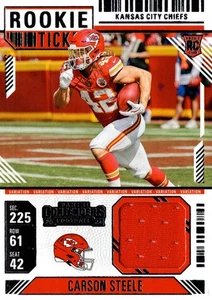 Boleto de novato Panini Contenders Carson Steele 2024 variación de sorteos - Imagen 1 de 2