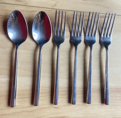 Lote misto 6 garfos de salada WF Washington Forge Morning Calm aço inoxidável - Imagem 1 de 4
