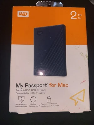 WD 2TB My Passport for Mac Portable External Hard Drive HDD-WDBA2D0020BBL-WESN - Image 1 of 4