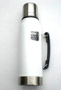 Stanley White Classic "Built For Life" Stainless Steel Thermos Bottle - Picture 1 of 7