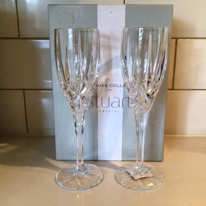 Redhouse Collection - Stuart Crystal - Hampton - Pair of Flutes - Boxed - Signed - Picture 1 of 11