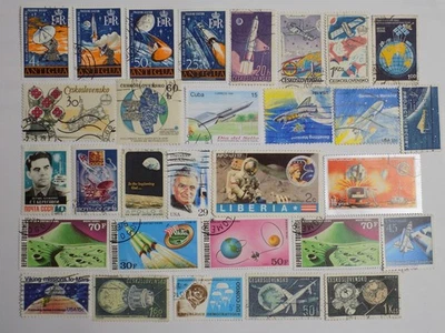 WORLDWIDE Collection of used SPACE STAMPS OFF PAPER-11-19-I-WE COMBINE SHIPPING - Image 1 of 2