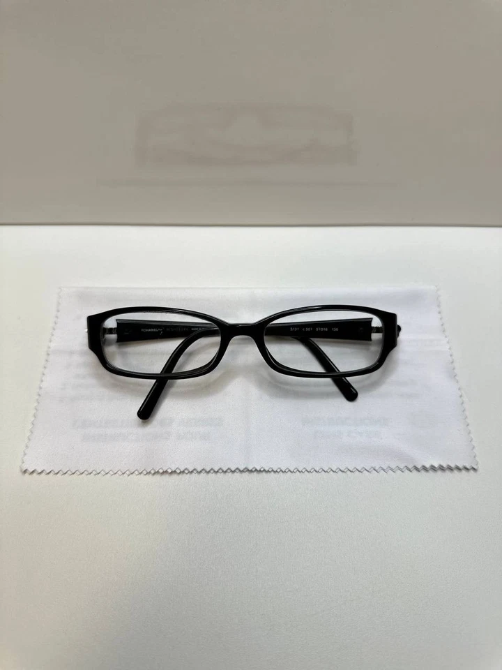 🌹 Черные оправы для очков Chanel 3131 с логотипом камелии — вечная элегантность 🌹 - Изображение 1 из 4