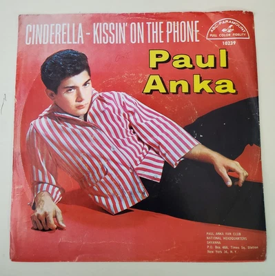 Paul Anka CINDERELLA / KISSIN' ON THE PHONE (ROCK  45/PS) #10239 PLAYS VG++ - Image 1 of 4