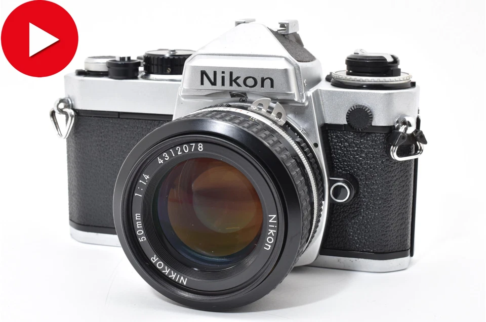 CM Venta! Cámara fotográfica Nikon FE plateada Ai Nikkor 50 mm f1,4 lente JAPÓN [Muy buena] Foto 1 de 4