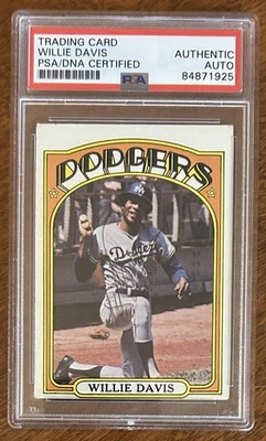 Willie Davis 1972 Topps #390 Auto Autograph Signed Dodgers PSA/DNA  * TOUGH * - Image 1 of 4