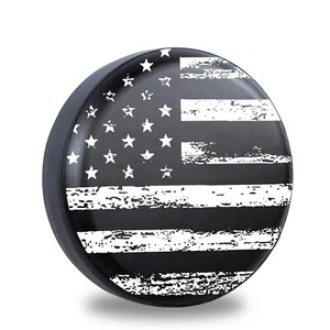 18" American Flag Spare Tire Cover Fit Jeep Wrangler Rv SUV Truck Travel Trailer - Picture 1 of 6