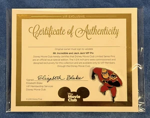 Mr Incredible & Jack Jack Disney Movie Club VIP Pin Echtheitszertifikat - Bild 1 von 1