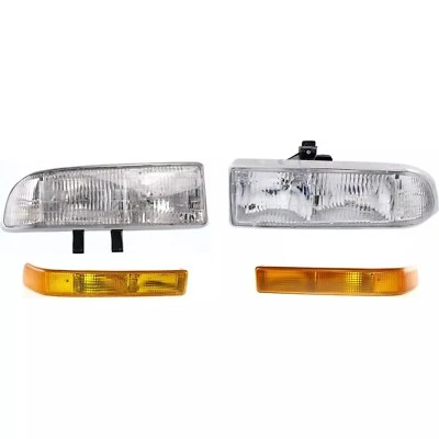 Grille Left Right Headlight Corner Light For 98-04 Chevrolet S10 Pickup 4PC - Image 1 of 4