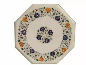 12" Marble Table Top Pietra Dura Marquetry Stone Inlaid Stone - Picture 1 of 1