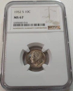1952-S Roosevelt Dime 10C NGC MS67 #6305660-016 - Picture 1 of 4