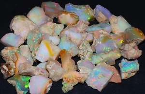 Grade Uncut Raw 500 Cts Opal Rough Lot A Grade 51 Large Size Ethiopian Welo - Picture 1 of 3