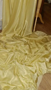 10M LEMON YELLOW/ GOLD SHIMMER  DRESS CHIFFON FABRIC 58" WIDE - Picture 1 of 7