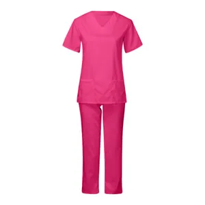 Men Women Doctor Medical Scrub Set Top Long Pants Hospital Nursing UniformSuits‹ - Picture 1 of 19
