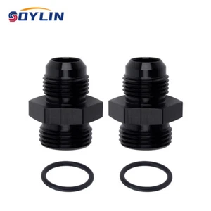 Adaptador de montaje de junta tórica de riel de combustible macho 2 piezas AN10 10AN Flare a AN8 8AN ORB negro - Imagen 1 de 11