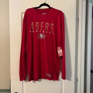 Camisa de fútbol roja manga larga de los 49ers de la NFL NUEVA CON ETIQUETAS TALLA L - Imagen 1 de 4