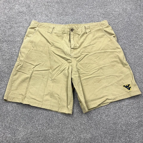 West Virginia Mountaineers Shorts Men 42 Tan Brown Khaki Cargo Tail Gate Dad * Cover