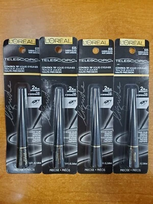 4Pk: L'Oreal Telescopic Control Tip Liquid Eyeliner #835 Carbon Black 7086 R2P1 - Image 1 of 2