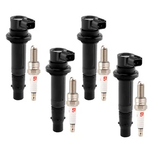 4x Ignition Coil & Spark Plugs Pack For 02-15 Yamaha  FZS1 FZ1 YZFR1 YZFR6 Vmax - Picture 1 of 7