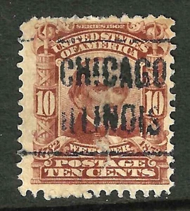 Sc #307 CHICAGO ILLINOIS Clásico Precancelado 10 Centavos 1901-03 Regular EE. UU. 86E86 - Imagen 1 de 2