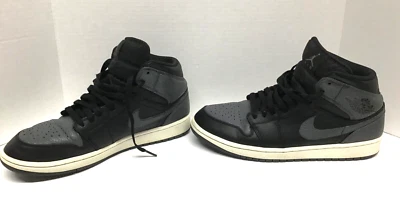 Nike Air Jordan 1 Mid Hombre 9.5 Negro Gris Foto 1 de 4