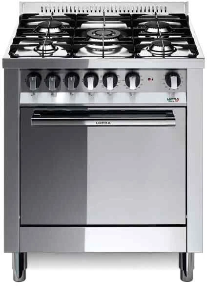 Cucina a Gas 5 Fuochi Lofra con Forno a Gas Ventilato 70x60 cm Inox M76GV/C - Immagine 1 di 1