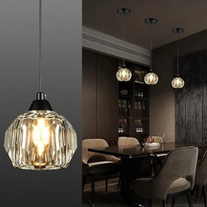 Crystal Chandeliers for Dining Room Lights Fixture Over Table, 1-Light Black ... - Picture 1 of 9