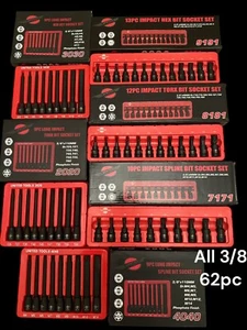 UNITED IMPACT Prese per punte esagonali Torx Spline 3/8" unità corta e lunga Allen Star HX - Foto 1 di 1