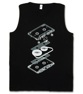 EXPLOSION AUDIO CASSETTE TANK TOP - Retro Kassette MC Music Tape Player T-Shirt - Picture 1 of 2