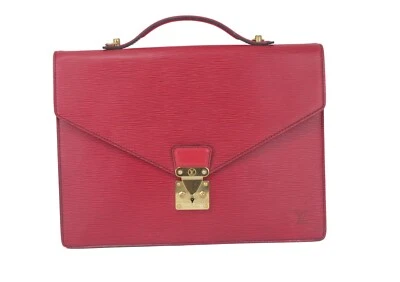 LOUIS VUITTON Red Epi Leather Documents Bag Business Hand Bag Purse Men's France - Image 1 of 4