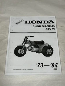 3 hole Official Factory Service Shop Manual Repair & Setup 73-84 Honda ATC70 K - Picture 1 of 4
