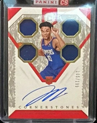 2018-19 Cornerstones #162 Rookie Jerome Robinson Clippers Relic Auto /199 - Image 1 of 2