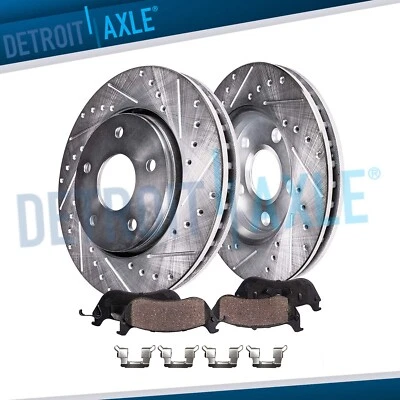 Front Drilled Slotted Brake Rotors Brake Pads Kit for Subaru Impreza Crosstrek - Image 1 of 4