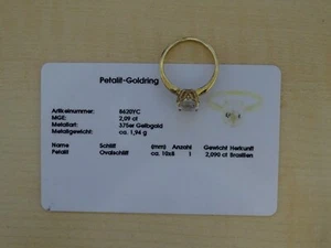 Juwelo, Petalit-Goldring, 375er GG, Zertifikat, Gr. 18 - Bild 1 von 6