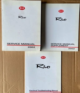 3 Book Set!! Original 2002 Kia Rio Service Shop Repair Manual + Supplement + ETM - Foto 1 di 13
