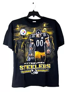 Camiseta negra de la NFL, Pittsburgh Steelers, logotipo de jugador y equipo, M, L, 100% algodón - Imagen 1 de 1