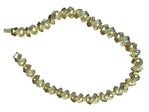 Napier Vintage Halskette goldfarben 18 Zoll Criss Cross Kiss - Bild 1 von 4