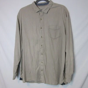 Tommy Bahama Button Up Shirt Long Sleeve Mens 3XL Tall Beige Tan Tencel - Picture 1 of 7