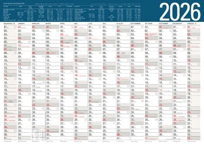ANSCHÜTZ WARENHANDEL XXL Wandkalender 2026 Jahresplaner großer Büroplaner Plakatkalender 96x68 cm