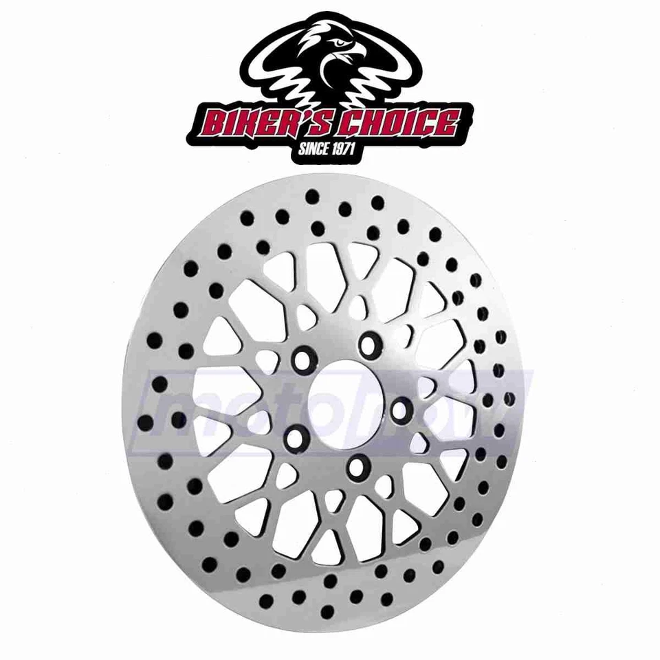 Bikers Choice Front Mesh Style Polished Brake Rotor for 2005-2017 Harley mt Foto 1 de 4
