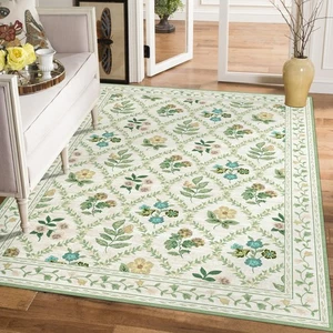 Tappeti Area Lavabili 6x9 - Tappeto Soggiorno Grande Antimacchia Verde Bianco No... - Foto 1 di 9
