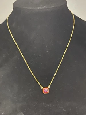 "Collar Kate Spade Iluminar Circonita Rosa Tono Oro Cadena 16""-18"" Etiqueta Corazón" Foto 1 de 4